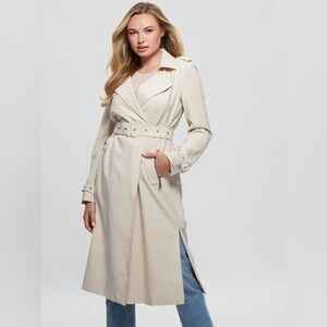 Pearl Long Trench Coat in Size S.